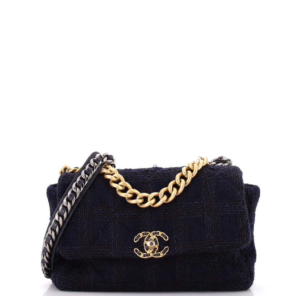 Chanel Large 19 Flap Bag Quilted Tweed